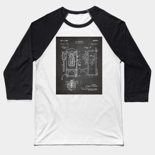 Phone Patent - Telephone Hallway Home Décor Art - Black Chalkboard Baseball T-Shirt